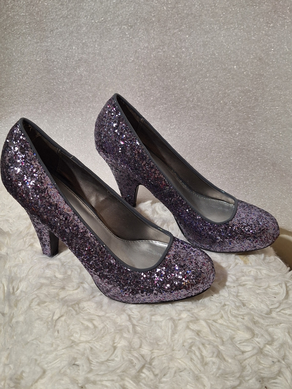 Women's Purple Glitter High Heel Pumps